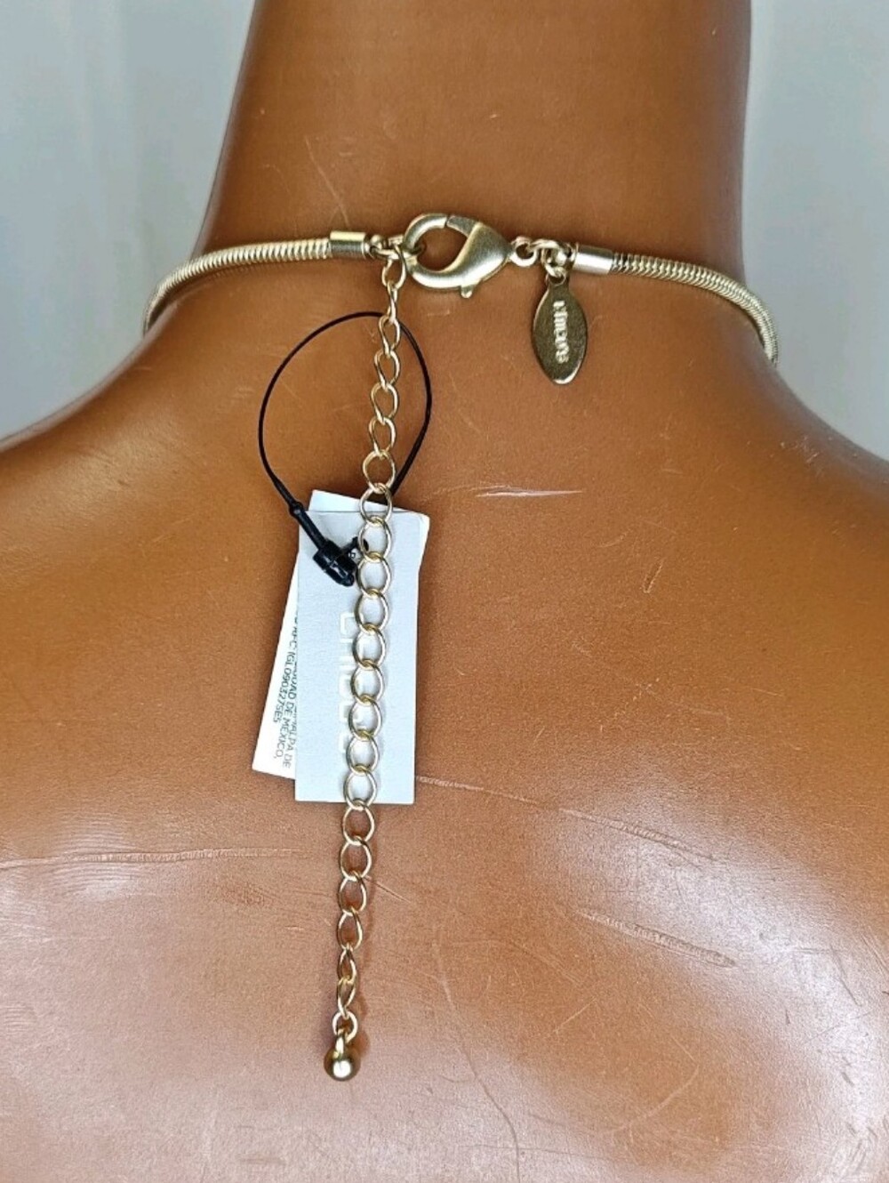 Chico's Leopard Medallion Pendant Necklace Gold Tone Long Opera Snake Chain Nwt - Picture 7 of 11